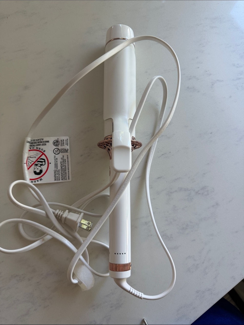 T3 White and Rose Gold Curling Iron - Picture 3 of 7